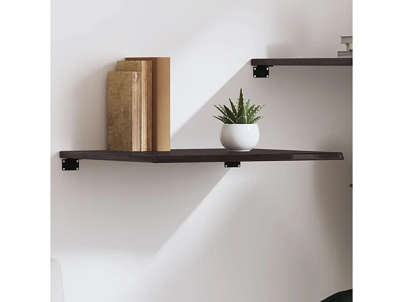 Étagère murale marron foncé 60x50x2 cm bois chêne massif traité