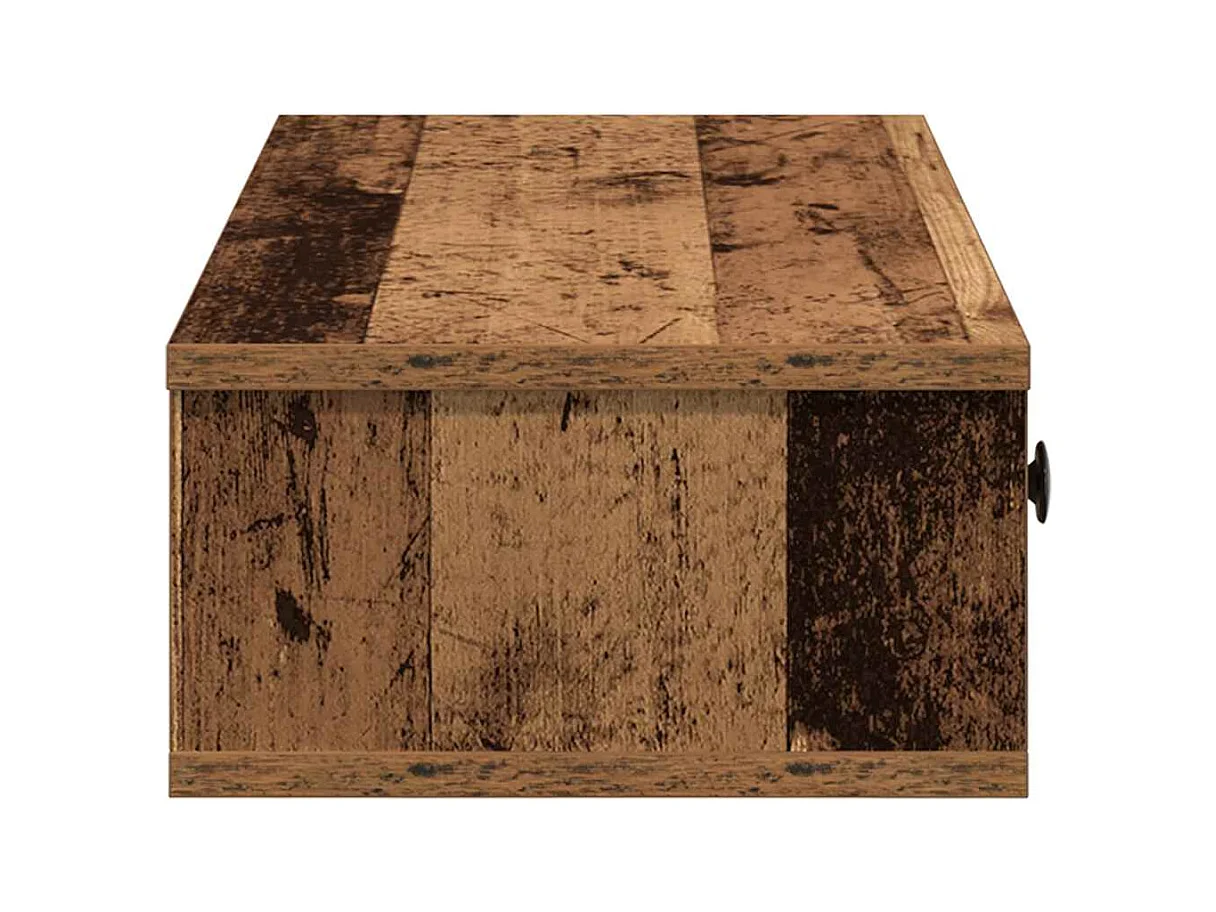 Mensola da parete con cassetti in legno vecchio, legno ingegnerizzato