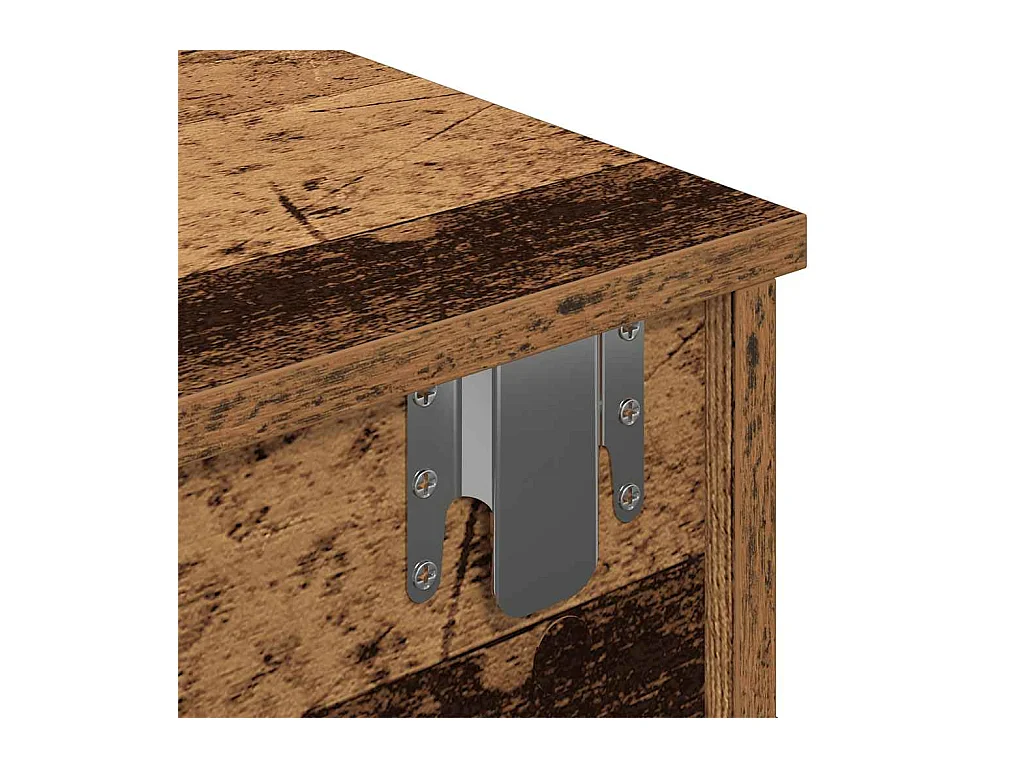 Mensola da parete con cassetti in legno vecchio, legno ingegnerizzato