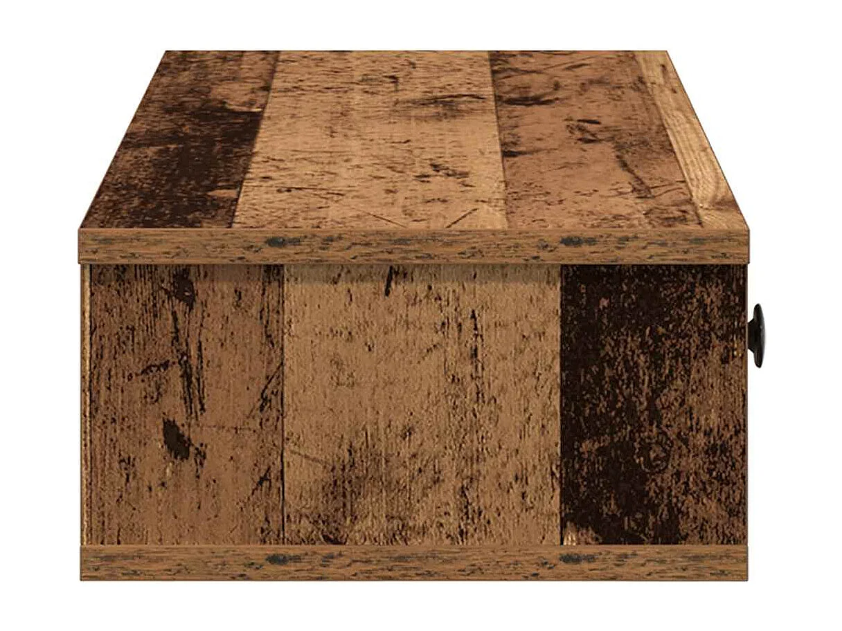 Estante de pared con cajones de madera vieja de ingeniería de madera