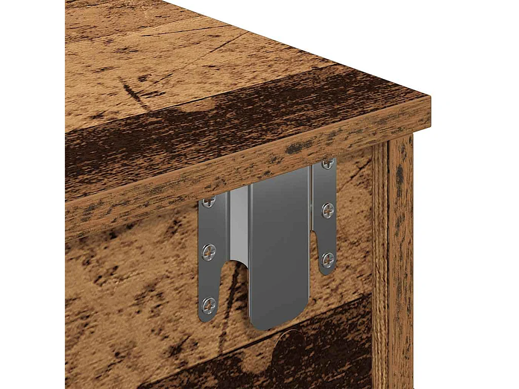 Estante de pared con cajones de madera vieja de ingeniería de madera