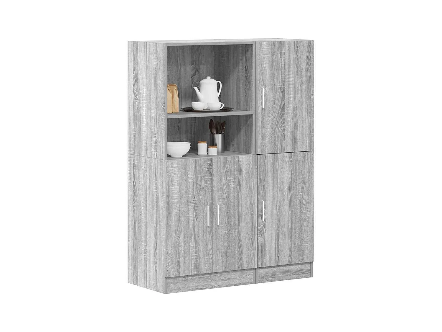 Set di mobili da cucina in legno ingegnerizzato grigio Sonoma, 2 pezzi