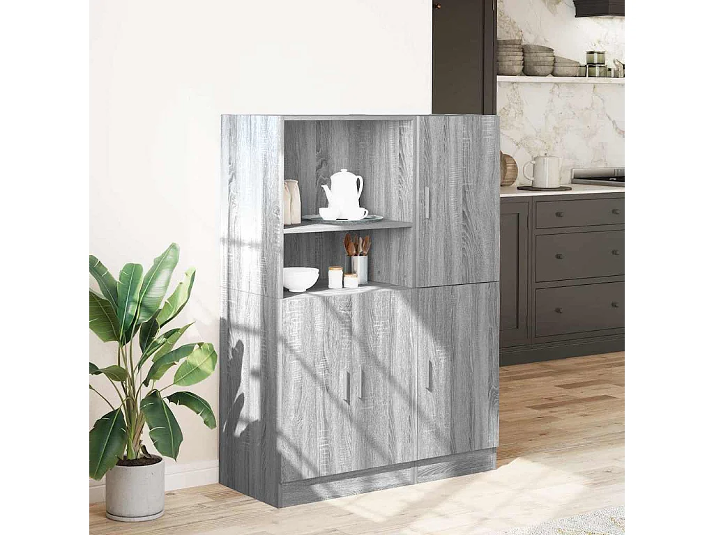 Ensemble d'armoires de cuisine 2pcs sonoma gris bois ingénierie