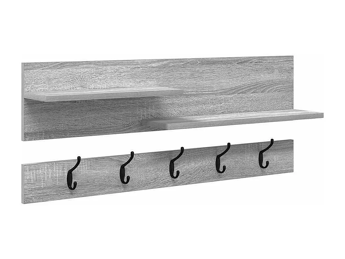 Sonoma wandkapstok met plank, grijs, 90 x 15 x 36 cm