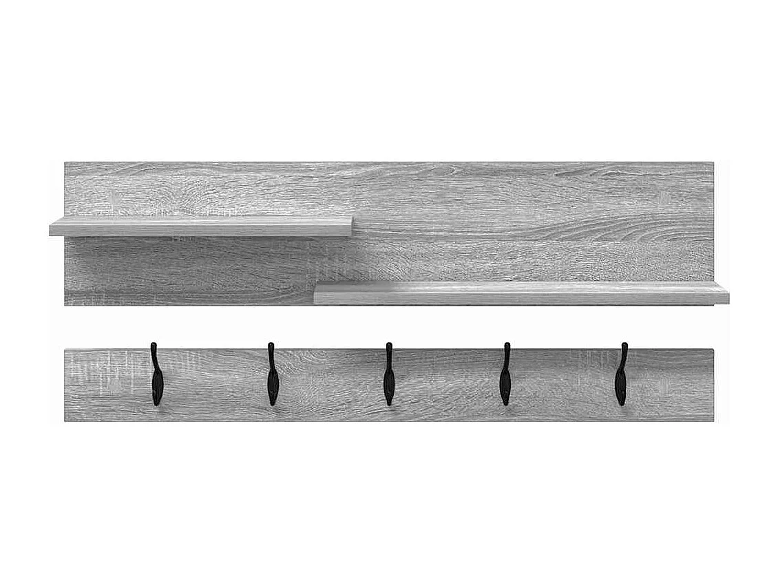 Sonoma wandkapstok met plank, grijs, 90 x 15 x 36 cm