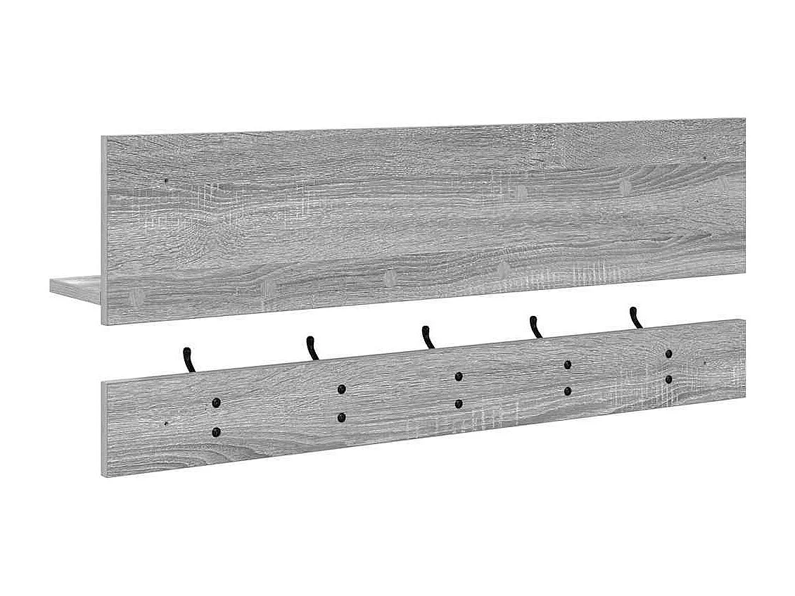 Appendiabiti da parete Sonoma con ripiano, grigio, 90 x 15 x 36 cm