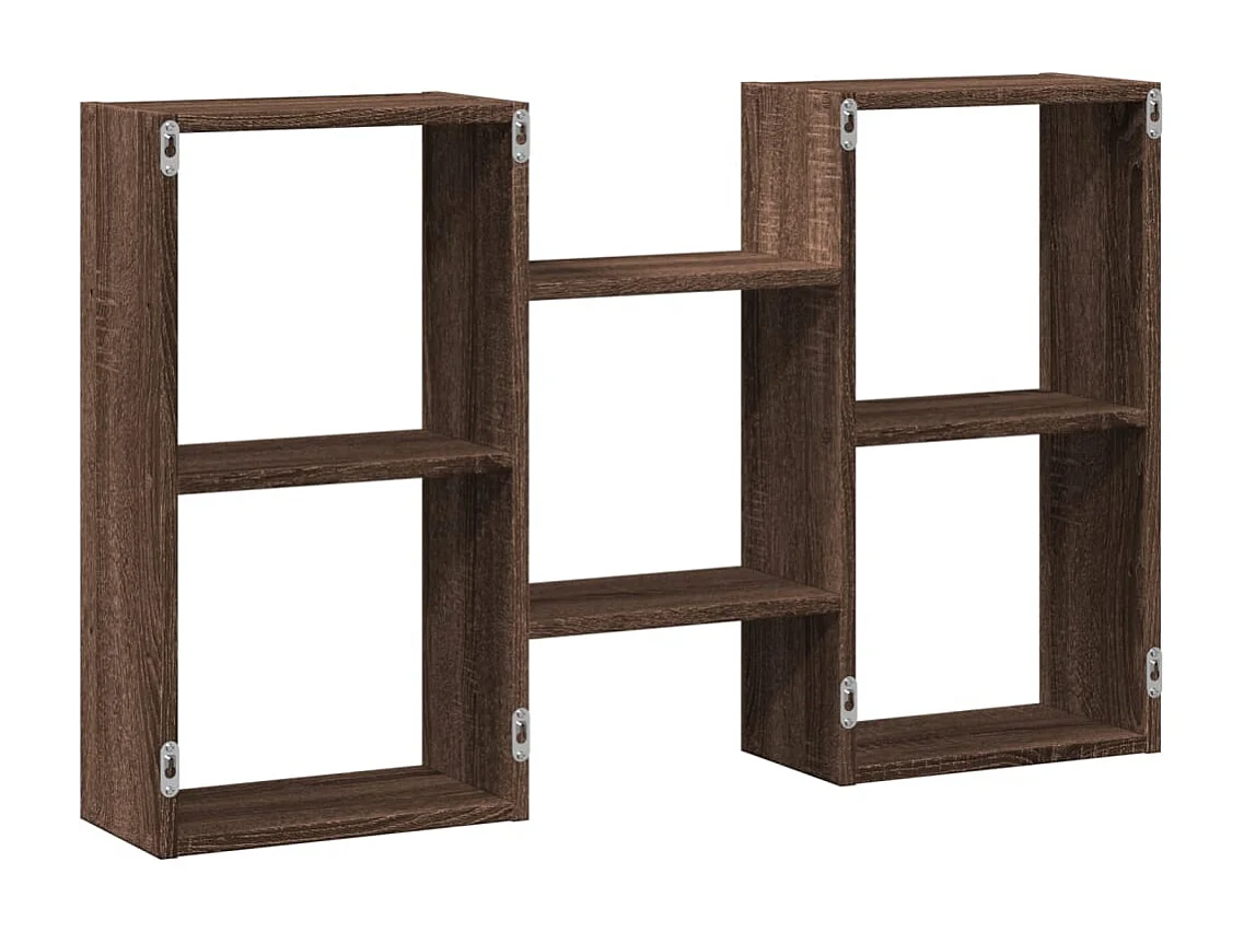 Wandplank bruin eiken 96x18x60 cm bewerkt hout