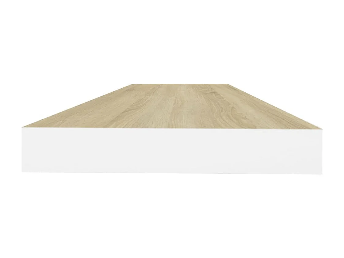Estantería flotante de pared roble y blanco 80x23,5x3,8 cm MDF