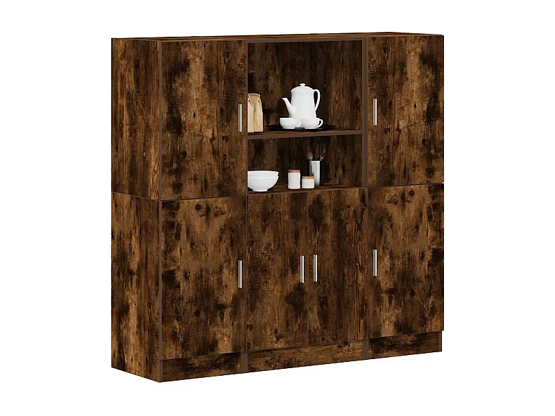 Set di mobili da cucina in rovere affumicato, 3 pezzi