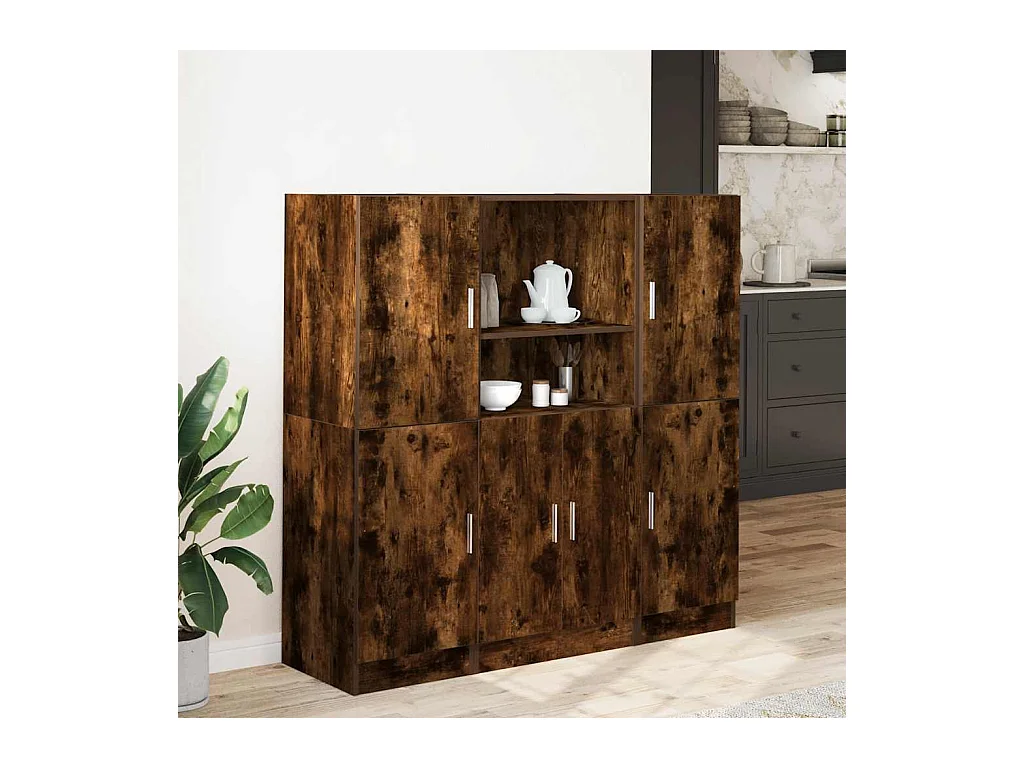 Set di mobili da cucina in rovere affumicato, 3 pezzi