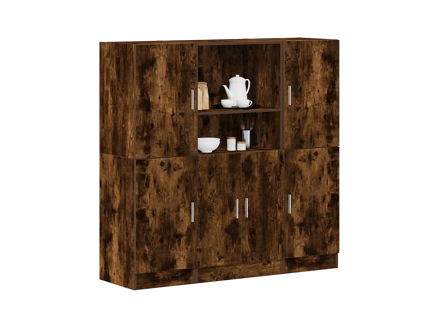 Set di mobili da cucina in rovere affumicato, 3 pezzi