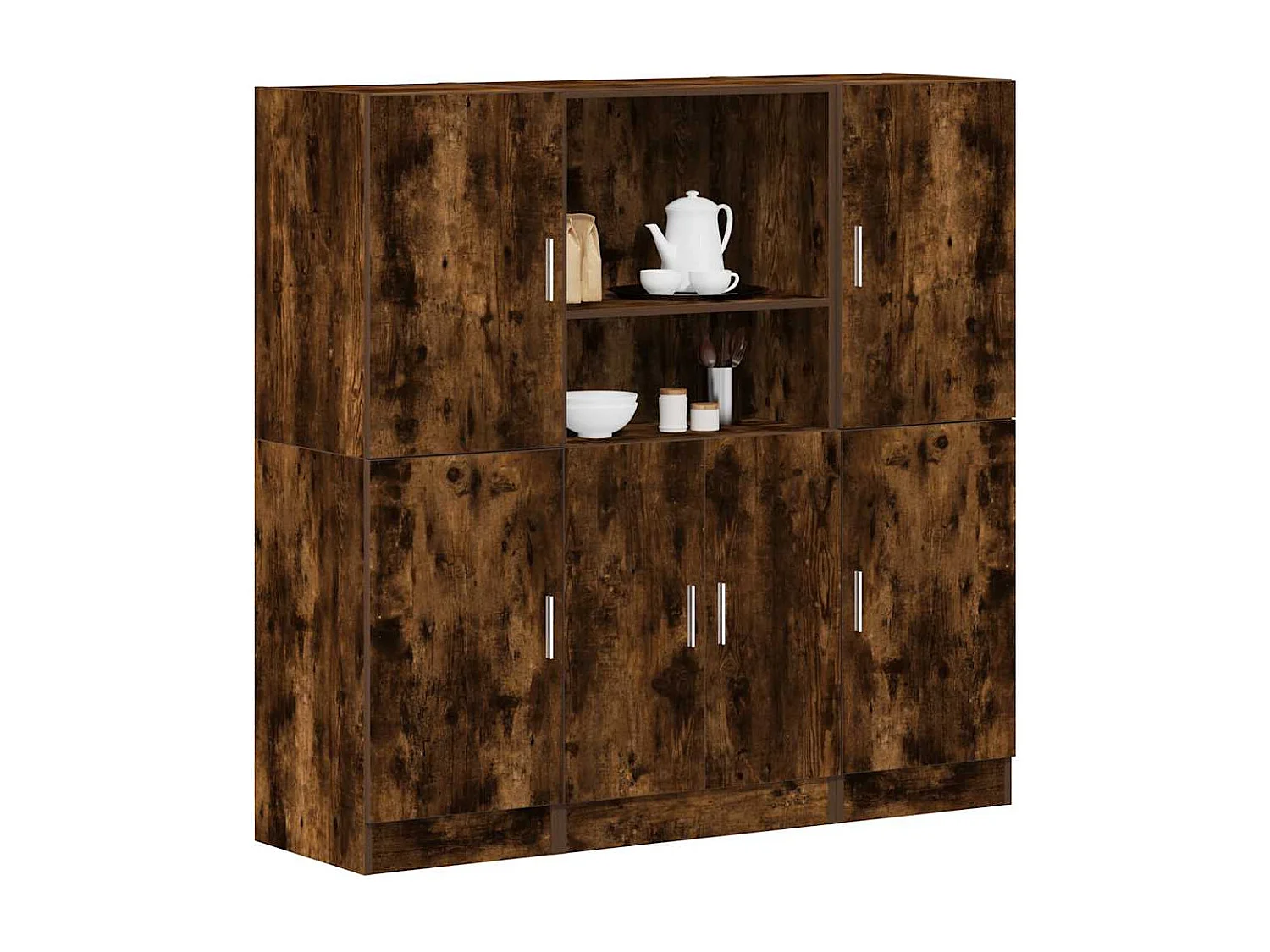 Ensemble d'armoires de cuisine 3 pcs chêne fumé