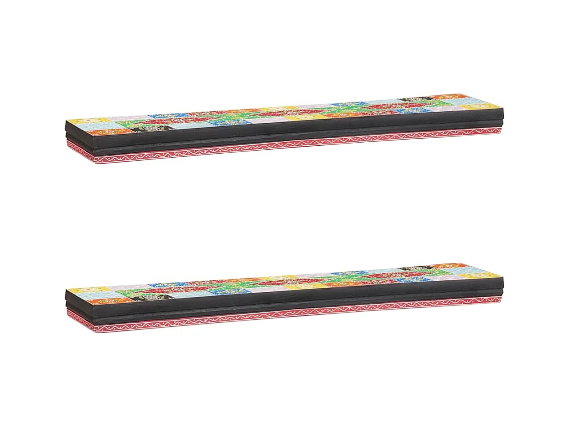 Wandplanken met plank 2 stuks Multicolor 100 x 20 x 6 cm