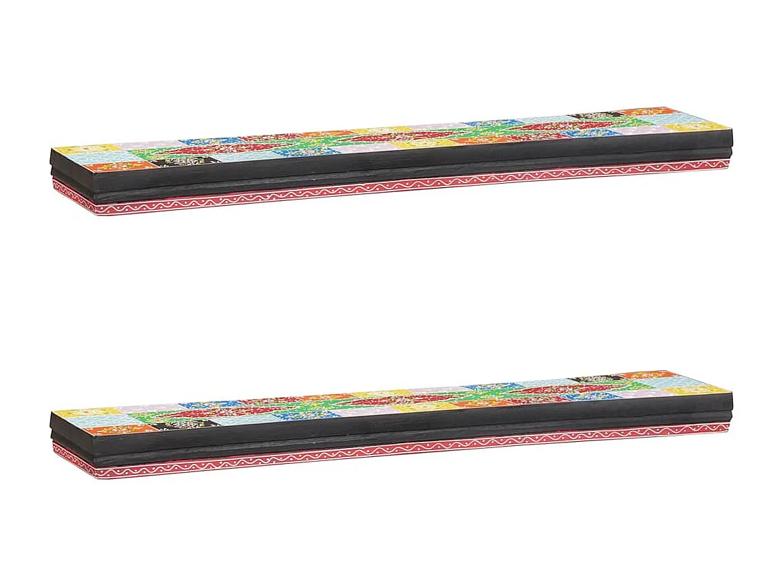 Étagères Murales avec étagère 2 pcs Multicolore 100 x 20 x 6 cm