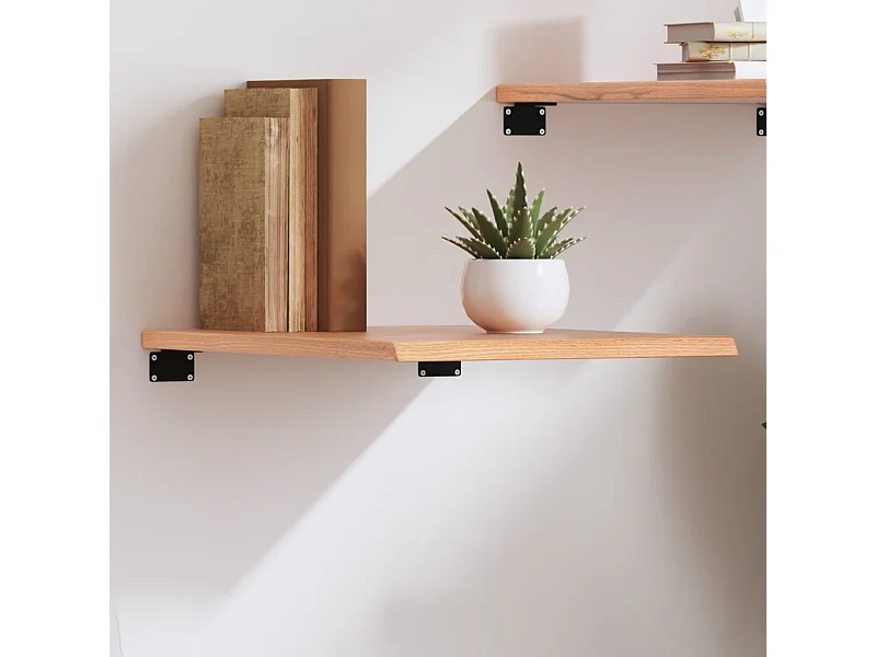 Estante de pared marrón claro 40x60x2 cm madera maciza de roble tratado