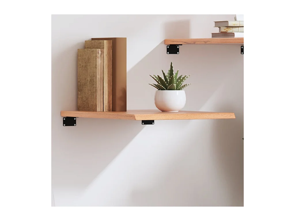 Estante de pared marrón claro 40x60x2 cm madera maciza de roble tratado