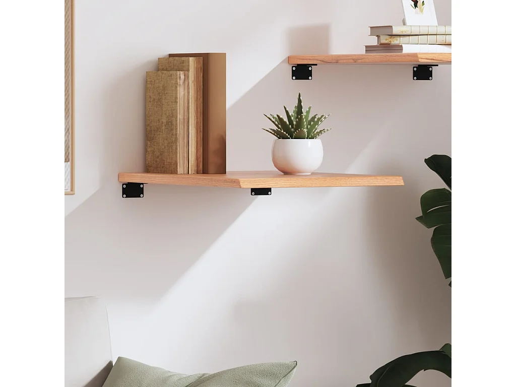 Étagère murale marron clair 40x60x2 cm bois chêne massif traité