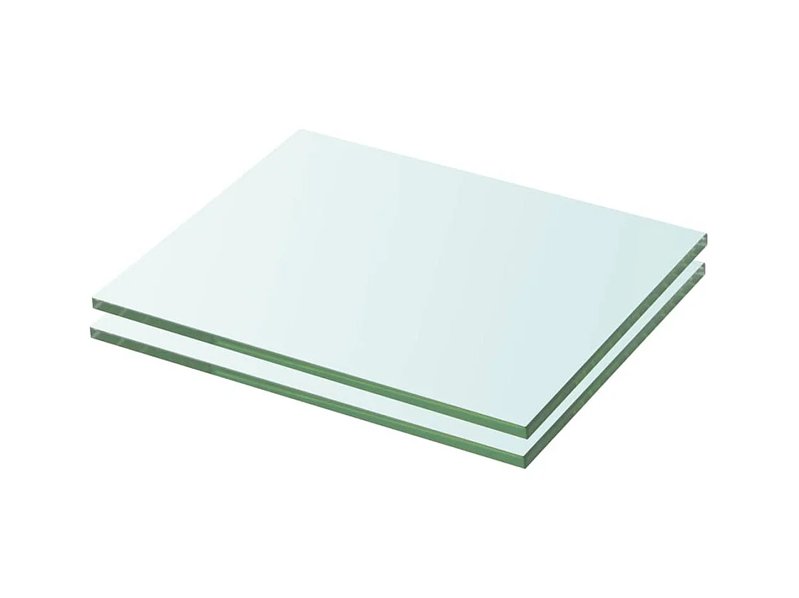 Panneaux d'étagère 2 pcs Verre Transparent 20 x 20 cm