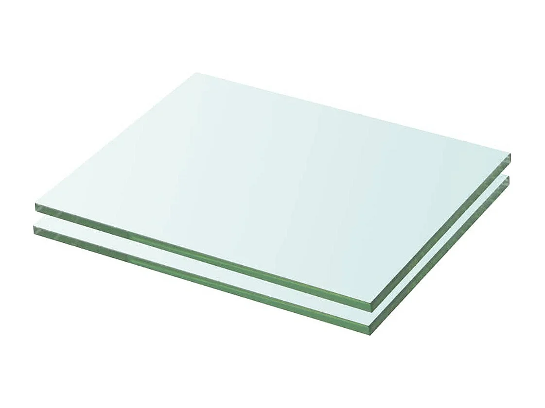 Panneaux d'étagère 2 pcs Verre Transparent 20 x 20 cm