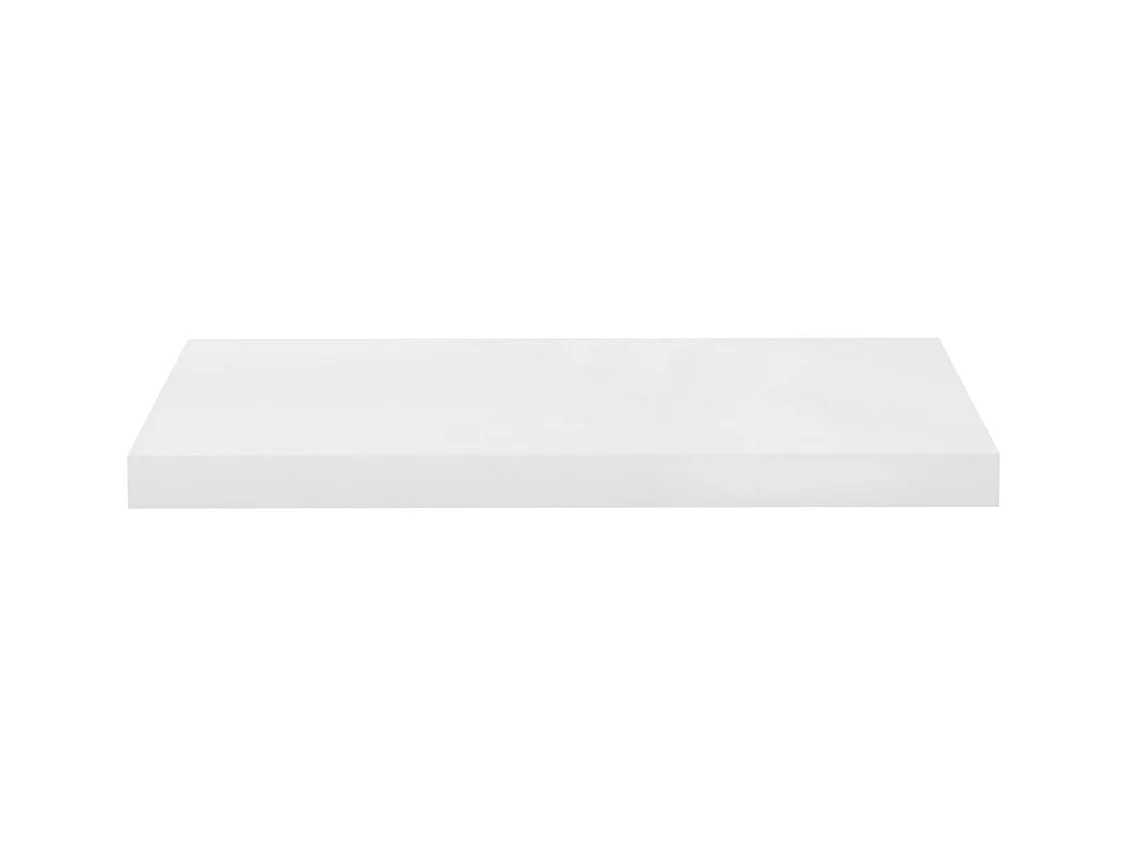 Mensola sospesa da parete Bianco lucido 60x23,5x3,8 cm MDF