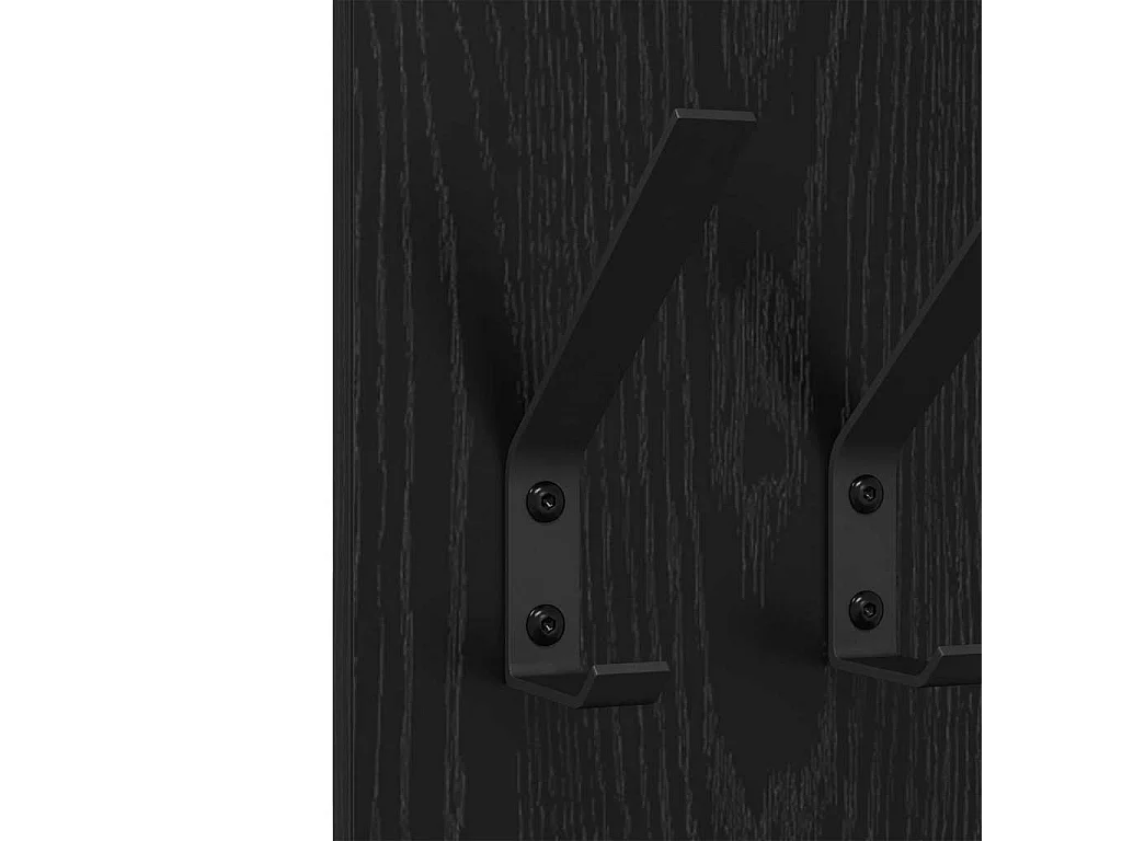 Wandkapstok Wandkapstok Zwart eiken 20 x 1,5 x 100 cm