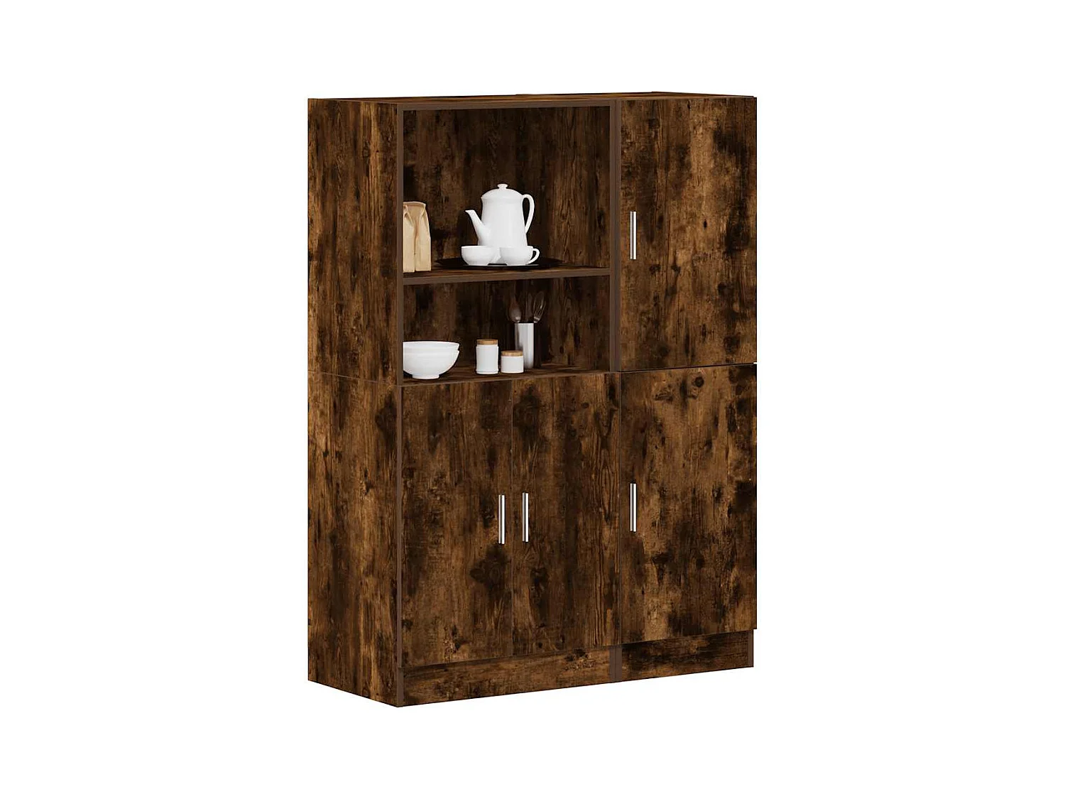 Set di mobili da cucina in 2 pezzi, rovere affumicato, legno ingegnerizzato
