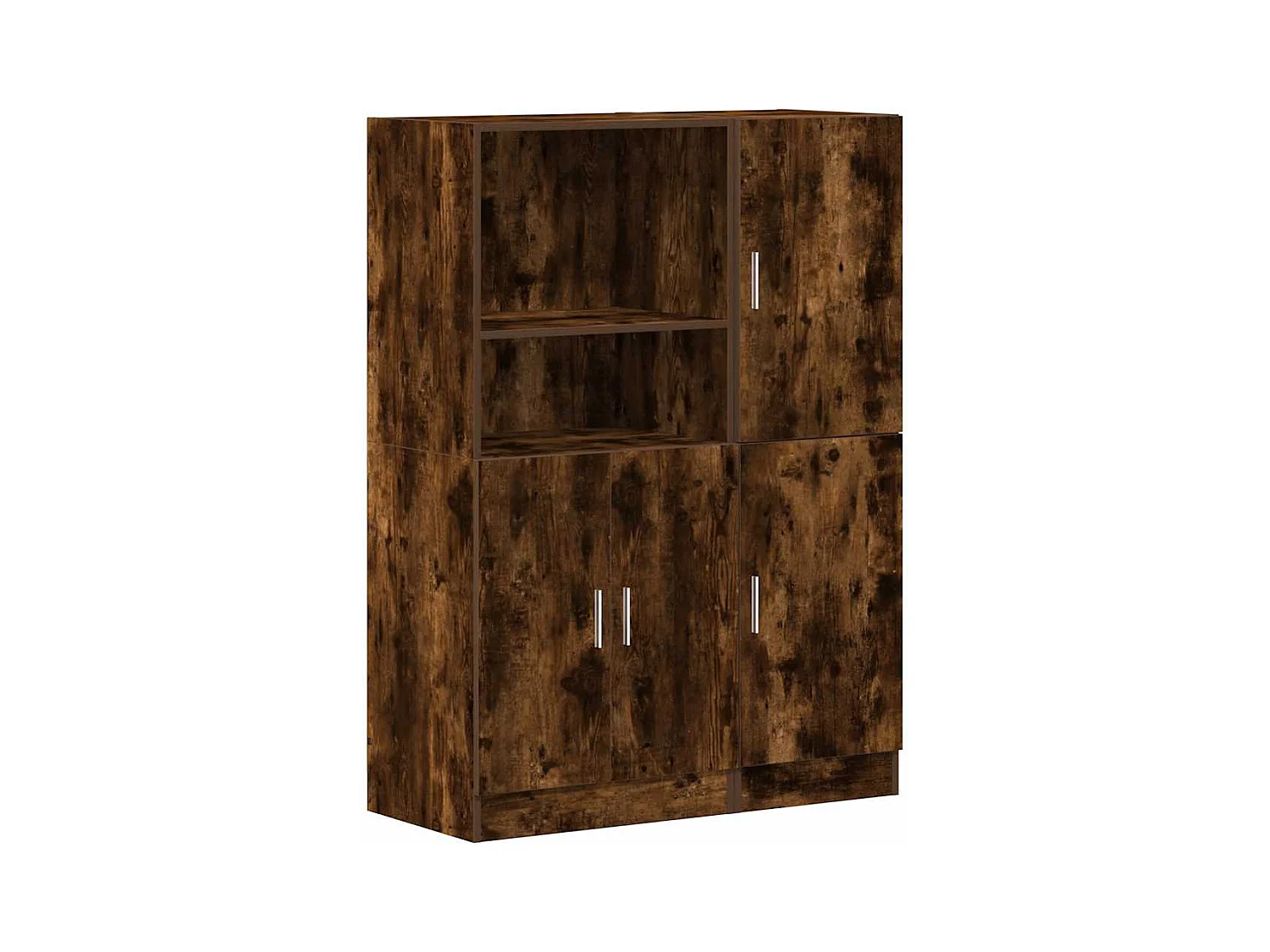 Set di mobili da cucina in 2 pezzi, rovere affumicato, legno ingegnerizzato