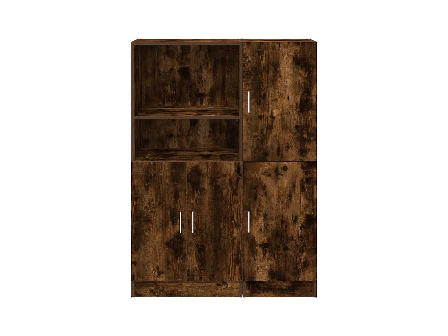 Set di mobili da cucina in 2 pezzi, rovere affumicato, legno ingegnerizzato