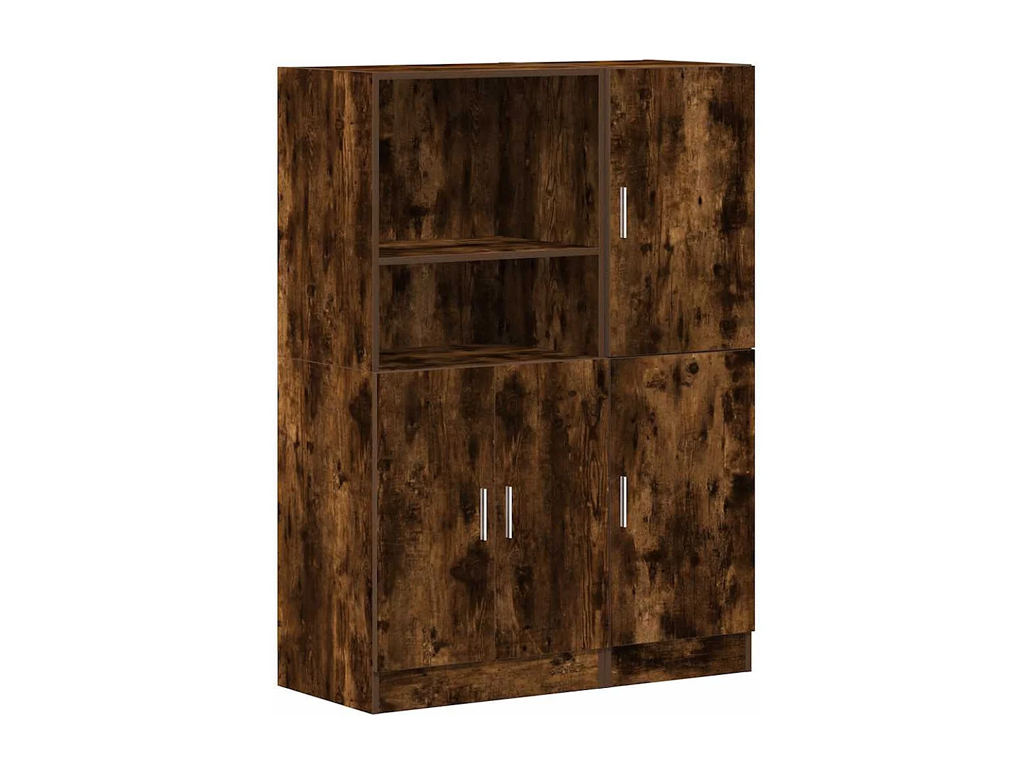 Ensemble d'armoires de cuisine 2 pcs chêne fumé bois ingénierie