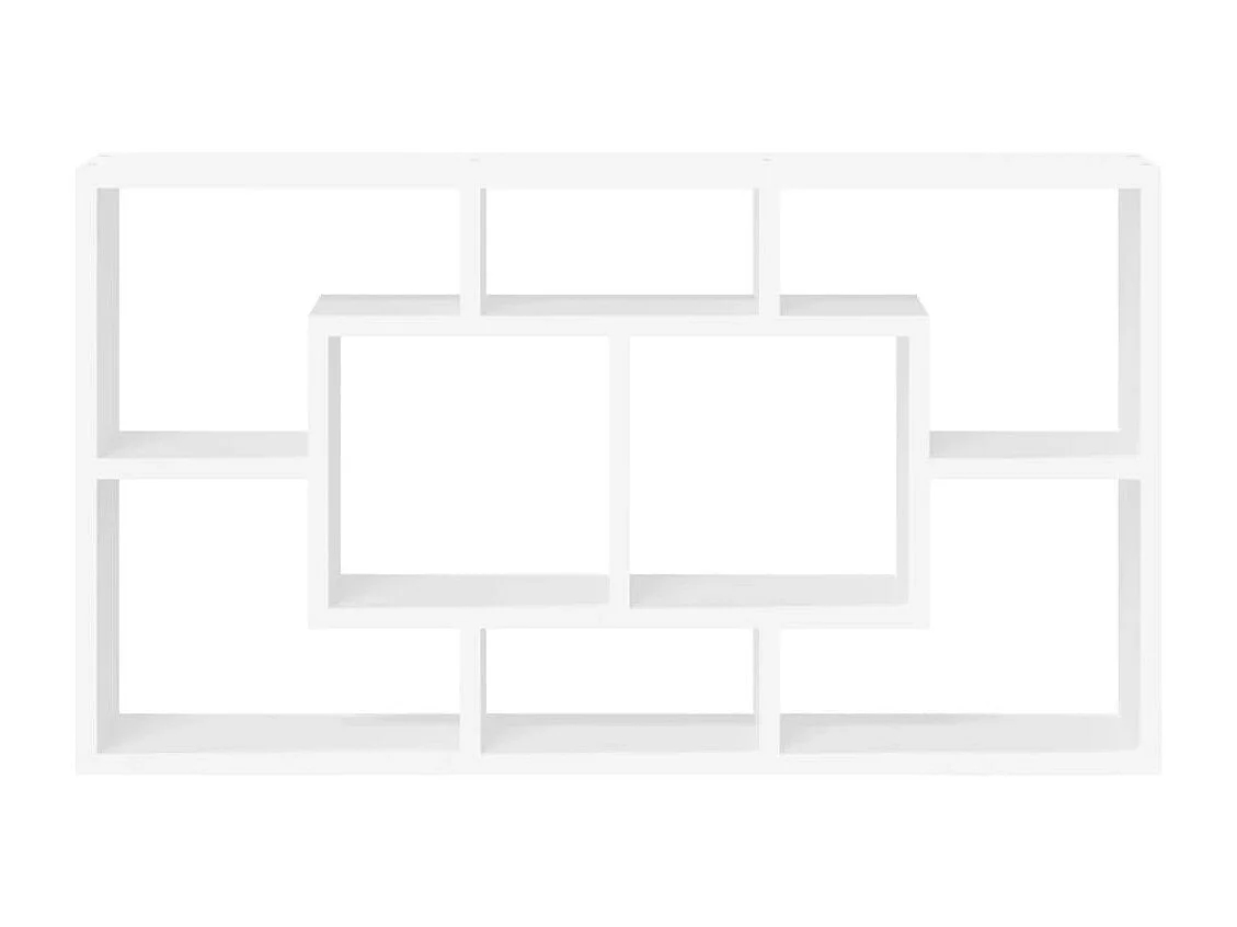 Mensola da parete a 8 scomparti, bianco lucido