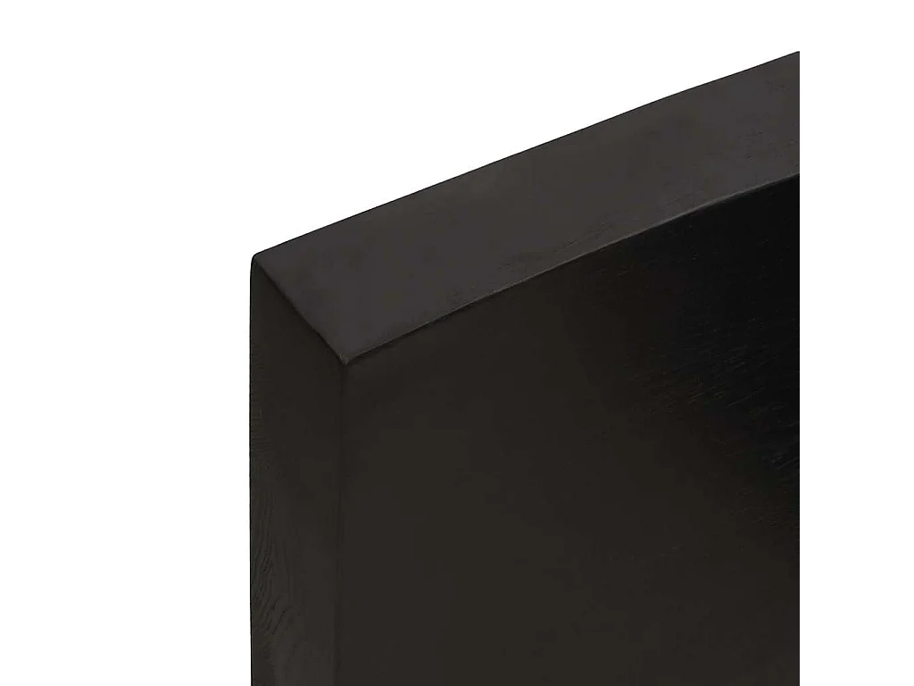 Estante de pared marrón oscuro fabricado en madera maciza de roble tratada