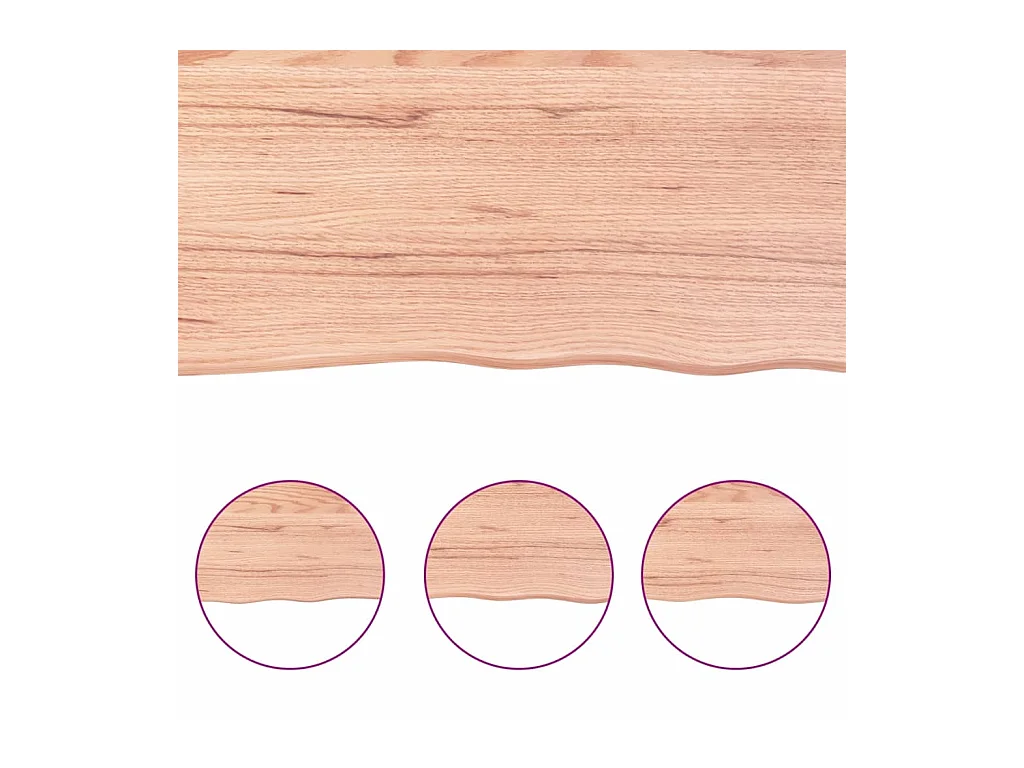 Estante de pared marrón claro 80x50x2 cm madera maciza de roble tratado