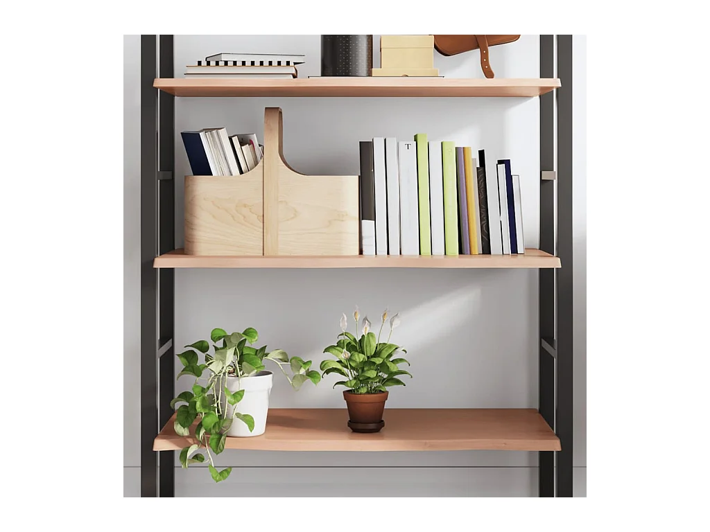Étagère murale marron clair 80x50x2 cm bois chêne massif traité