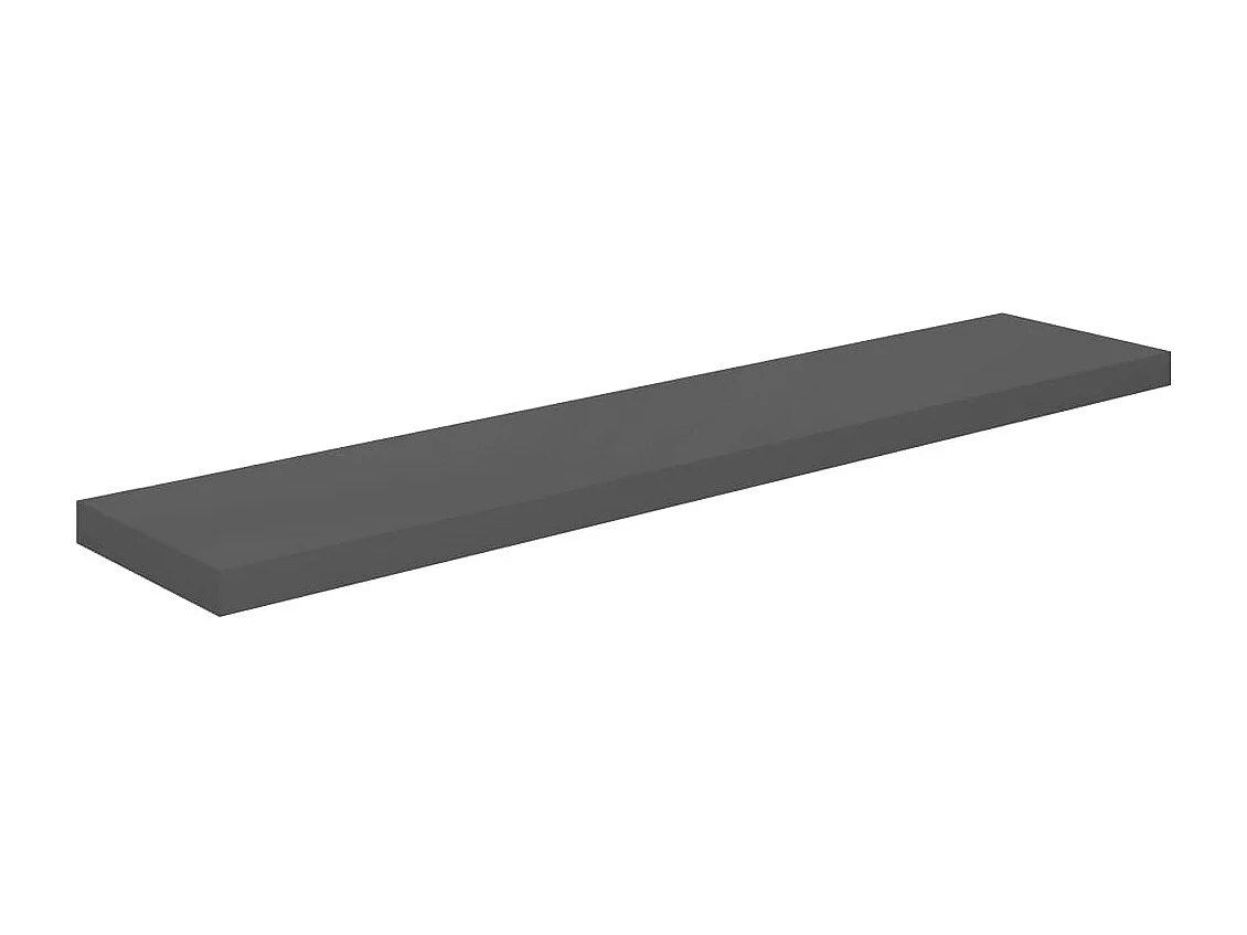 Estante flotante de pared Gris brillo 120x23,5x3,8 cm MDF