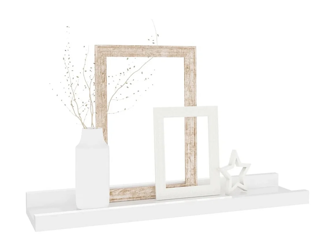 Mensole da parete 4 pz Bianco lucido 40x9x3 cm