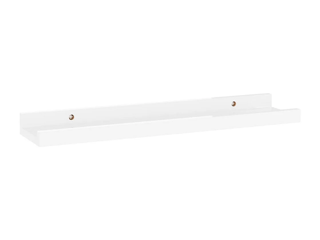 Estantes de pared 4 uds Blanco brillo 40x9x3 cm
