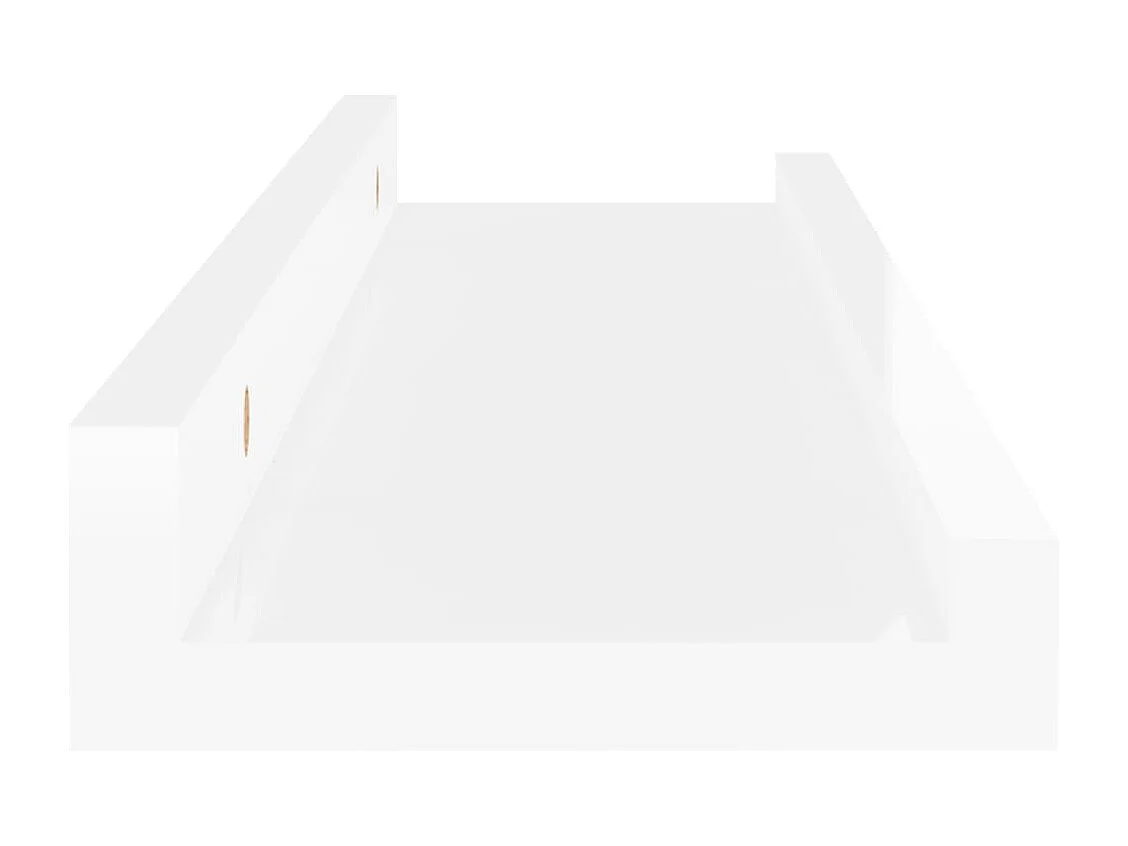 Estantes de pared 4 uds Blanco brillo 40x9x3 cm