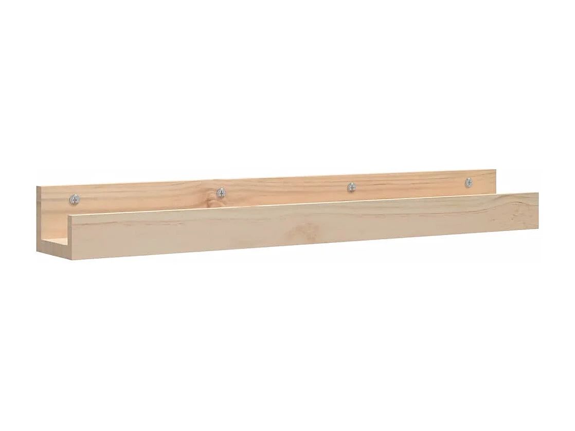 Estantes de pared 2 uds 80x12x9 cm Madera maciza de pino