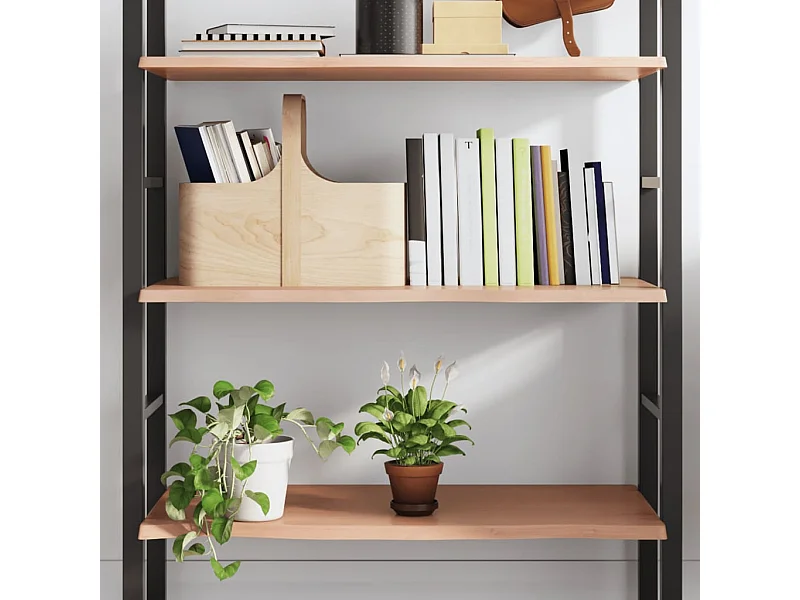 Étagère murale marron clair 100x50x2cm bois chêne massif traité