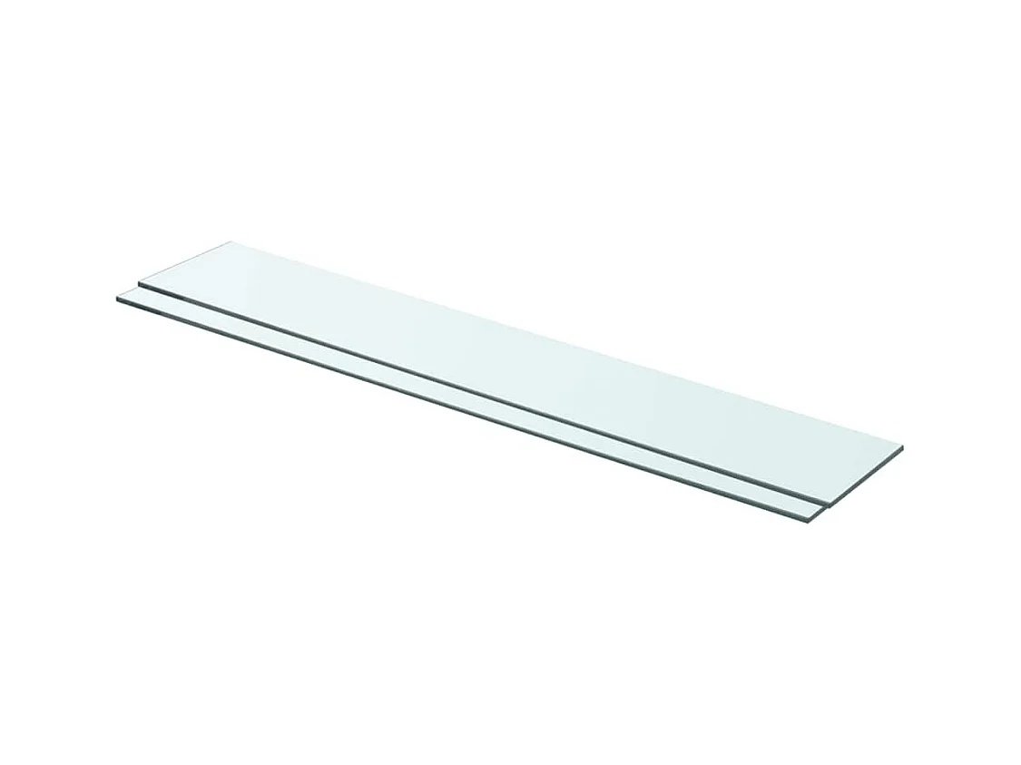 Panneaux d'étagère 2 pcs Verre Transparent 80 x 12 cm