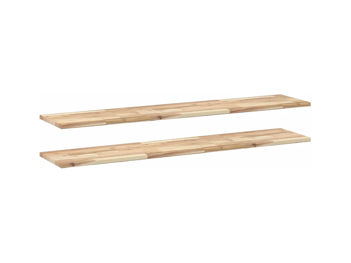 Zwevende planken 2 stuks 120x30x2 cm onbehandeld massief acacia