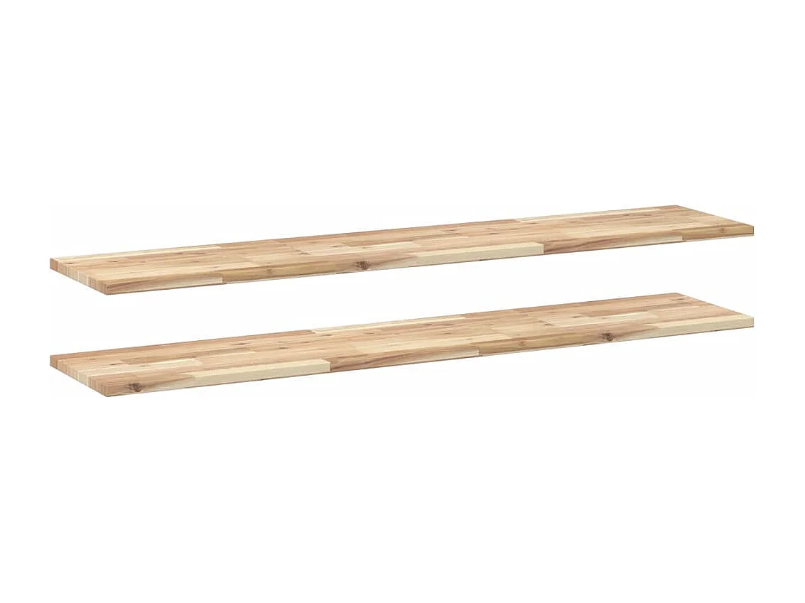 Mensole sospese 2 pezzi 120x30x2 cm in acacia massello non trattata