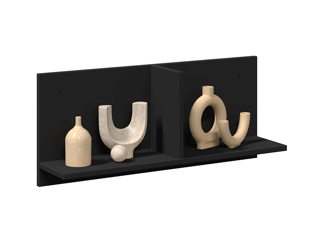 Wandkast 70x16,5x30 cm zwart bewerkt hout