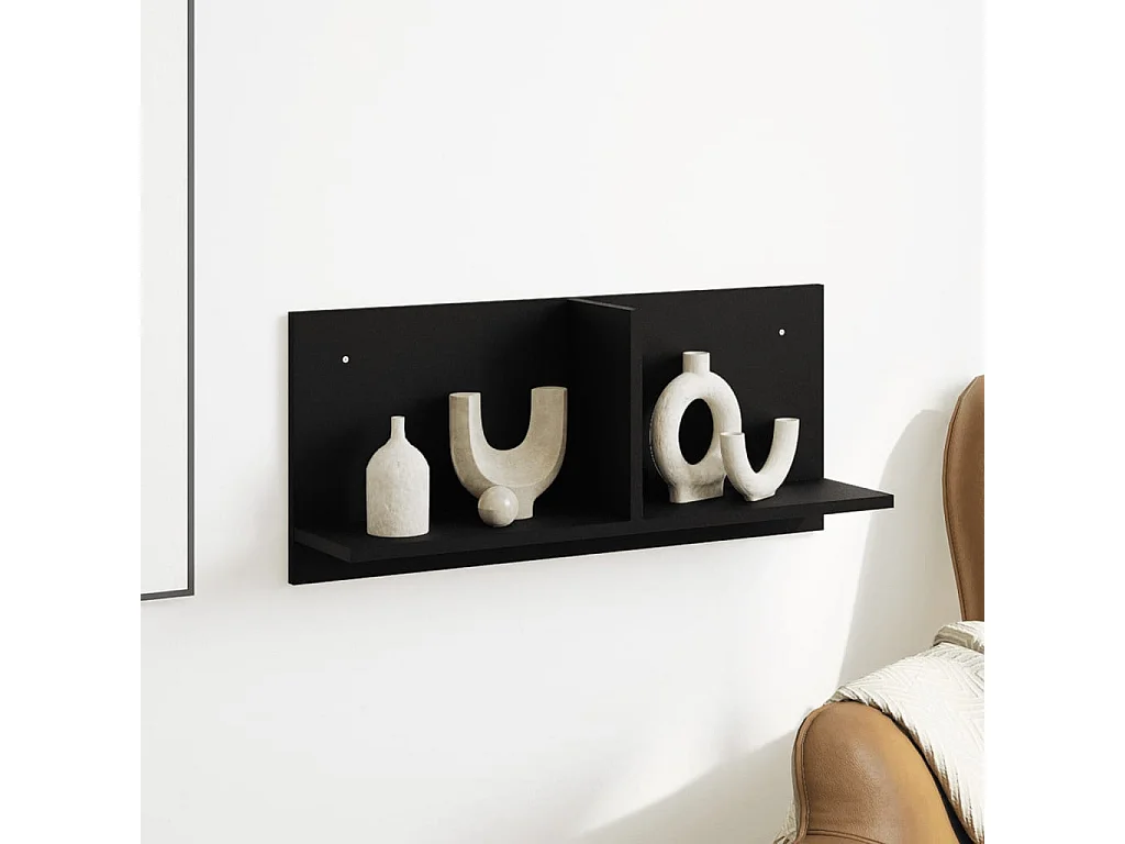 Mobiletto da parete 70x16,5x30 cm in legno ingegnerizzato nero