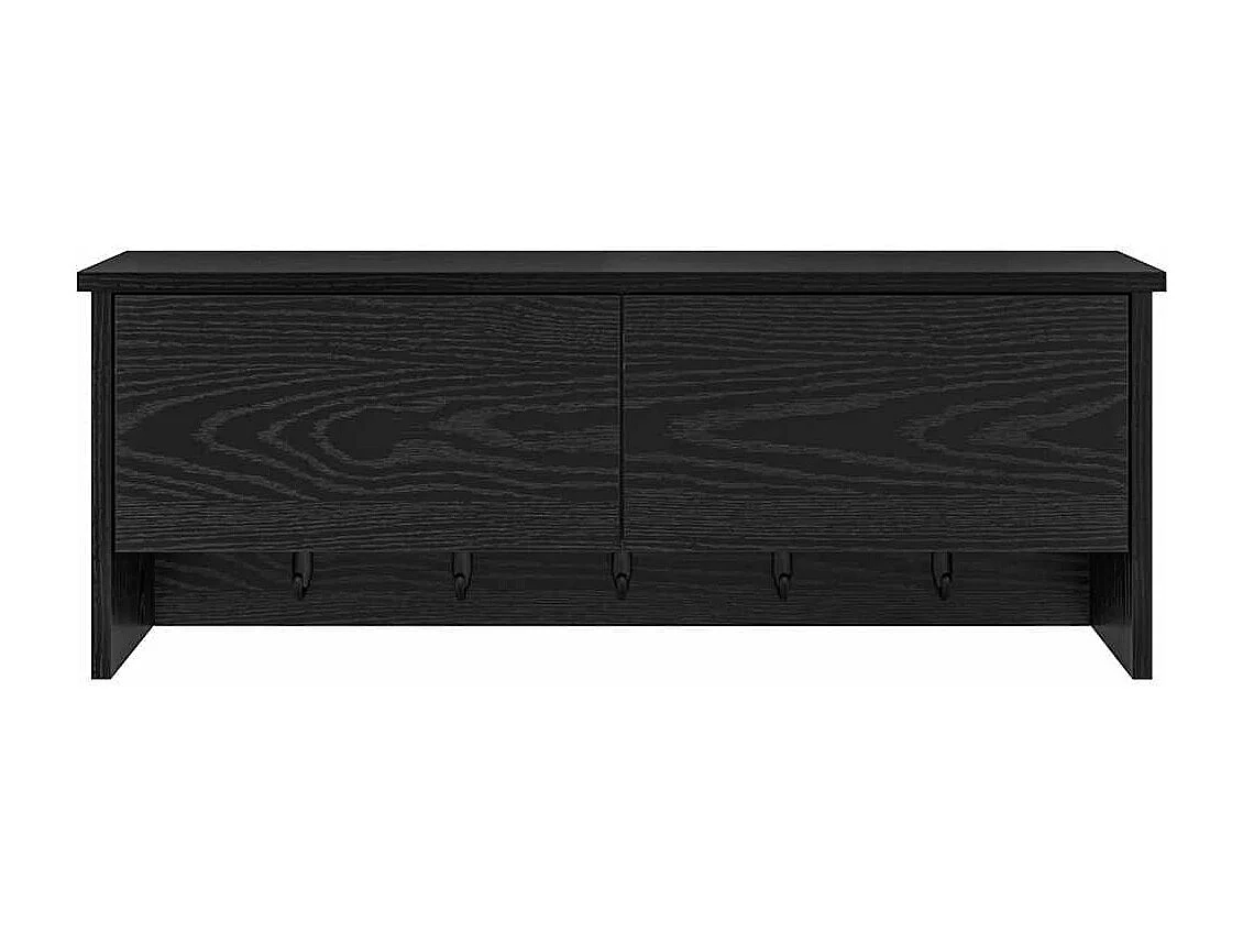 Porte-manteau mural avec étagère Chêne noir 80 x 20 x 30 cm