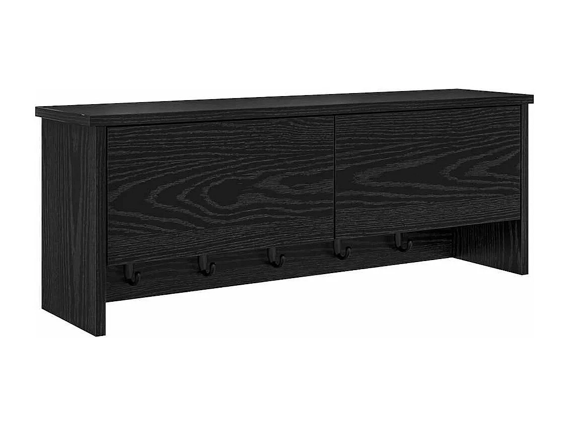 Porte-manteau mural avec étagère Chêne noir 80 x 20 x 30 cm