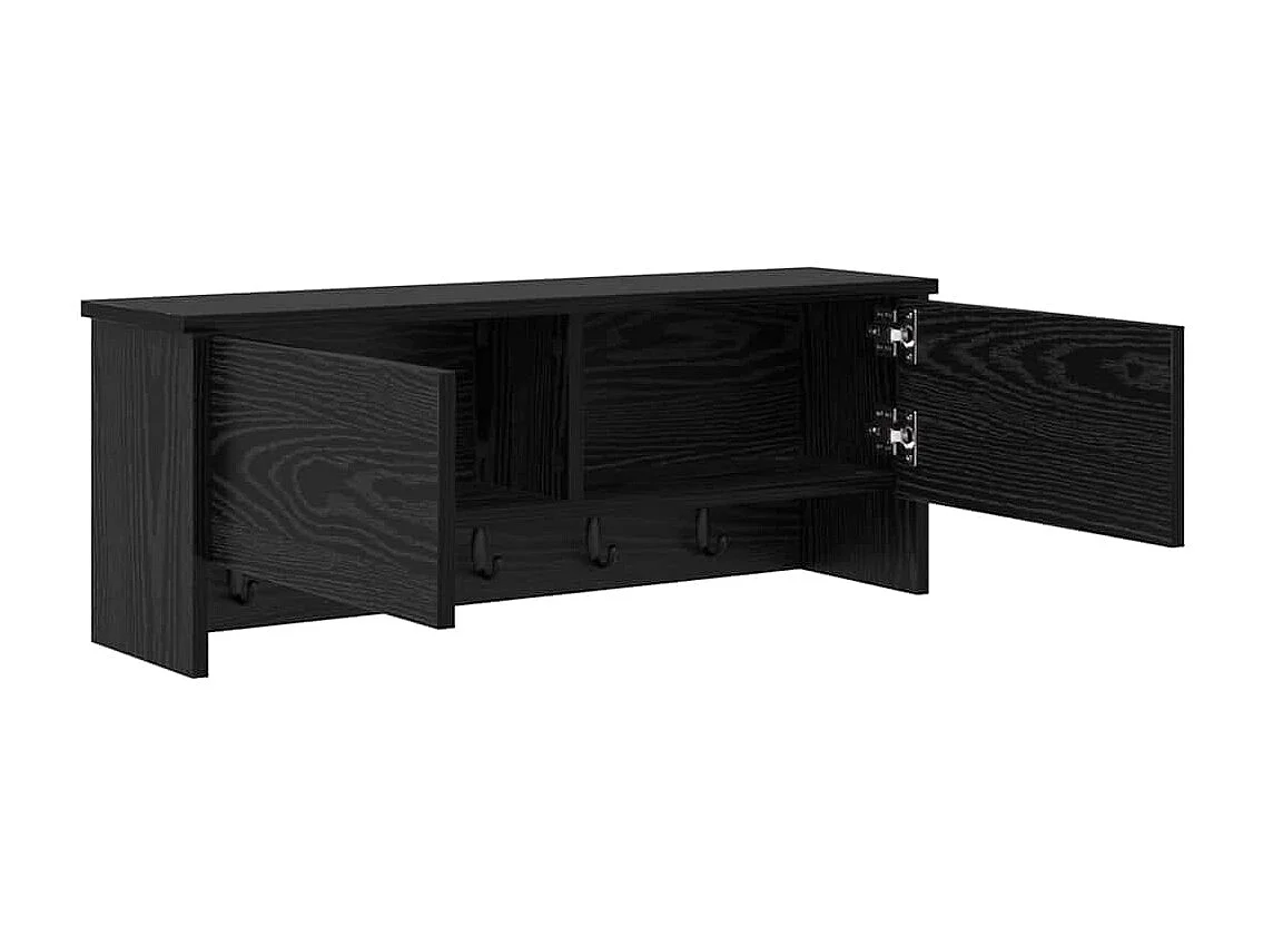 Porte-manteau mural avec étagère Chêne noir 80 x 20 x 30 cm