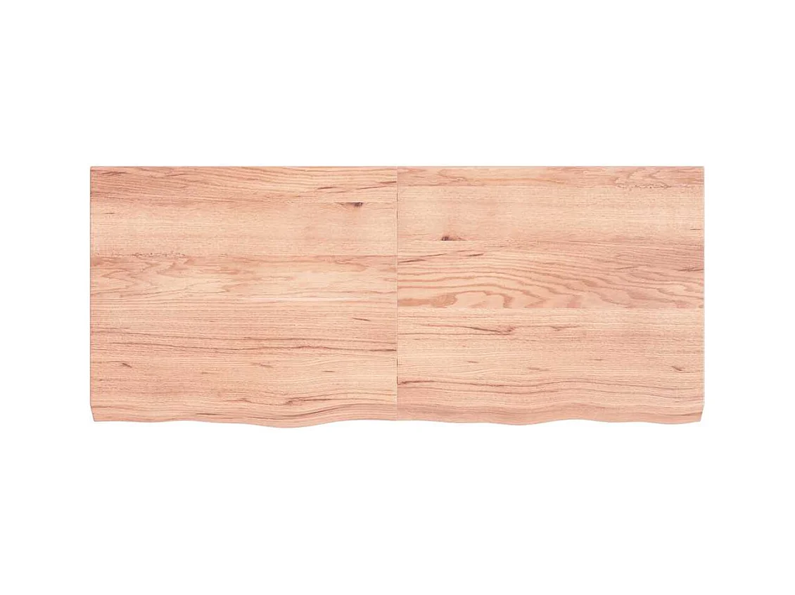 Estante de pared marrón claro en madera maciza de roble tratado