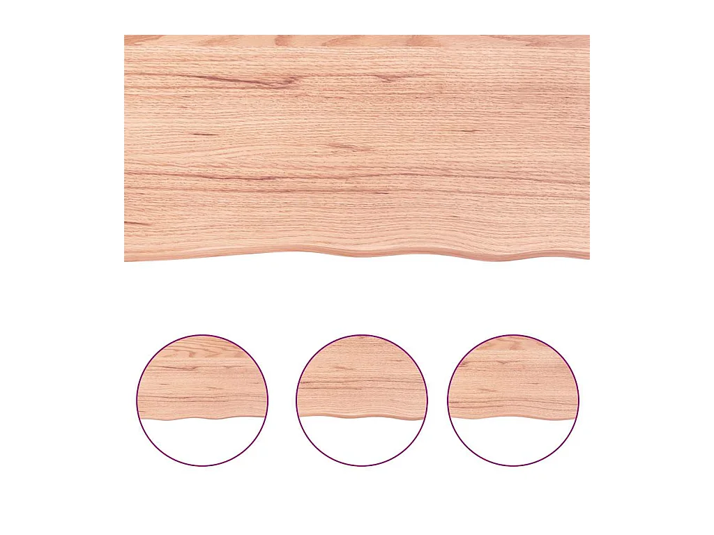 Estante de pared marrón claro en madera maciza de roble tratado