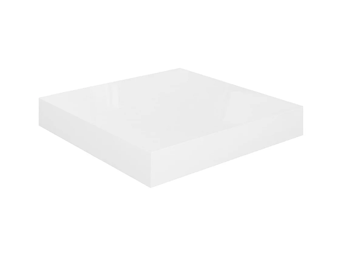 Estante flotante de pared MDF blanco brillo 23x23,5x3,8 cm